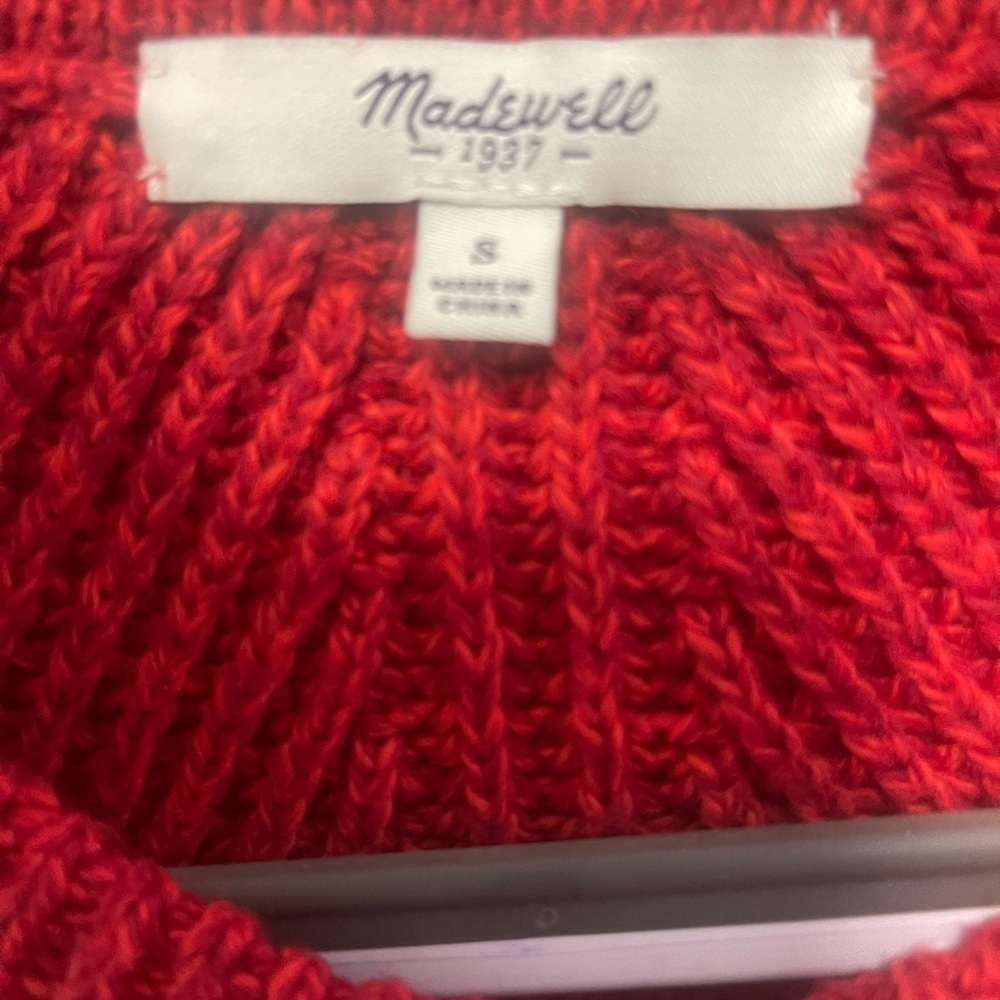 Madewell Chunky Solid Red Sweater - image 3